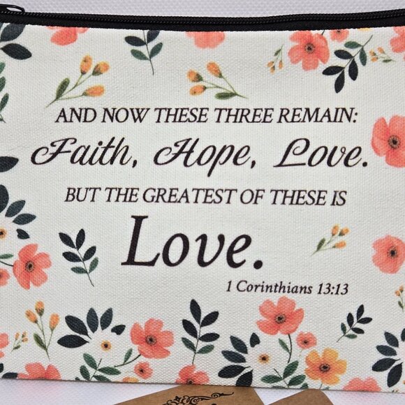 NEW INSPIRATIONAL FAITH CANVAS POUCH, NOTEPAD, PEN, BOOKMARK & KEYCHAIN GIFT SET - Picture 2 of 10